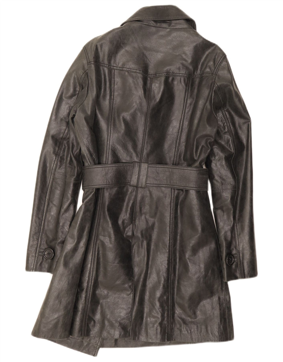 Oakwood Womens Trench Læderfrakke UK 14 Medium Black