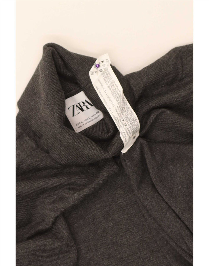 Zara Herre Rullehalstrøje Stor Grå Flecked Viscose