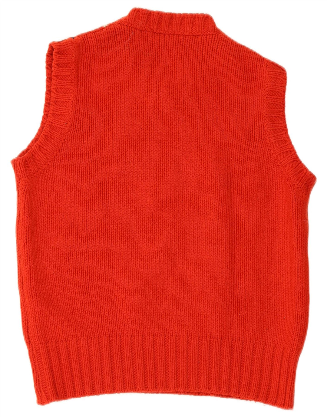 Sisley Dame Vest Tank Top UK 16 Large Red Argyle/Diamond