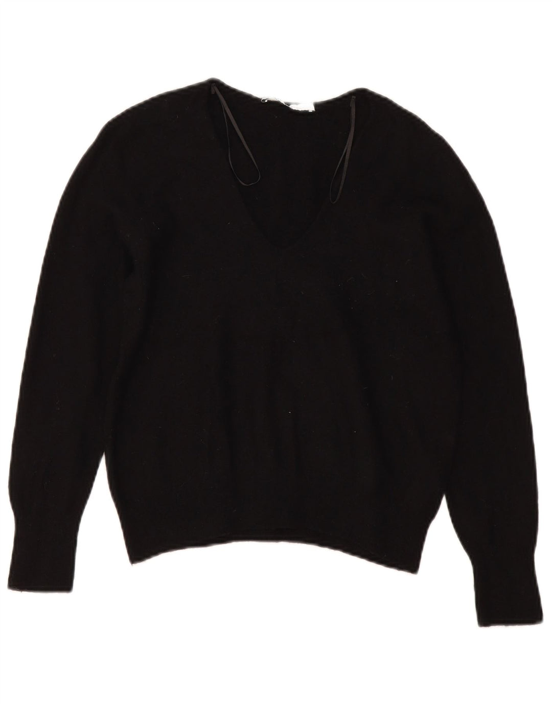 Zara Dame V-hals sweater UK 10 Lille sort uld