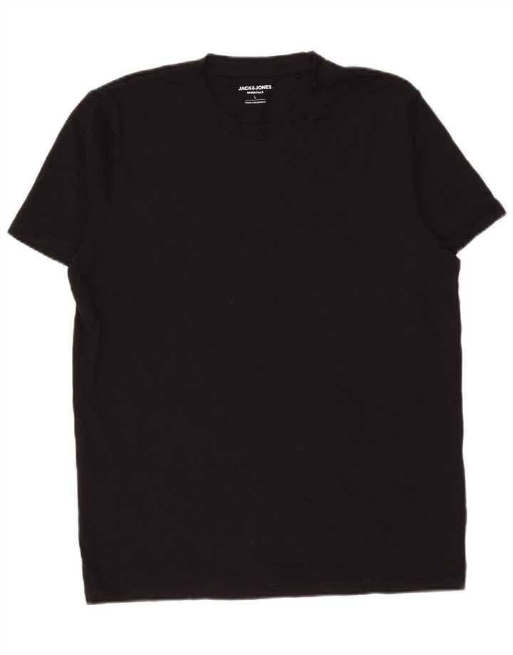 Jack & Jones Herre T-Shirt Top Stor Sort Bomuld