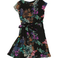 WALLIS Womens A-Line Dress UK 10 Small Black Floral Polyester Vintage Wallis and Second-Hand Wallis from Messina Hembry 