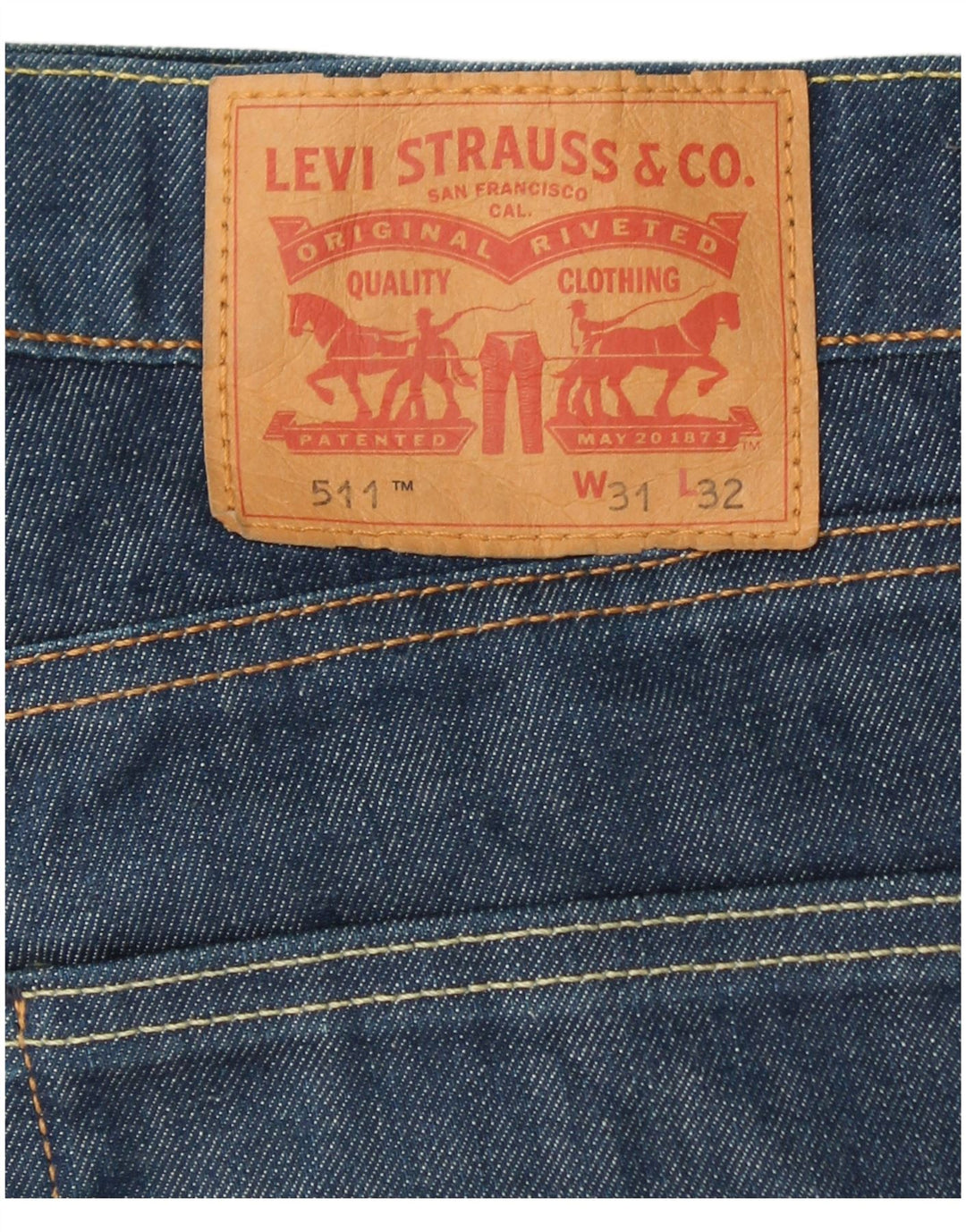LEVI'S Dame 511 Slim Jeans W31 L32 Blå Bomuld