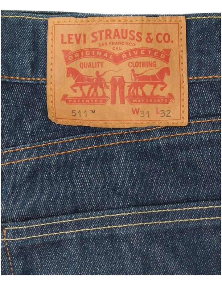 LEVI'S Dame 511 Slim Jeans W31 L32 Blå Bomuld