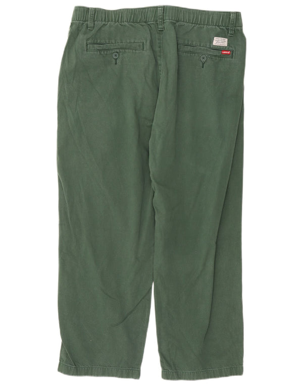 Levi's Straight Crop Chino-bukser til mænd store W34 L24 grøn bomuld