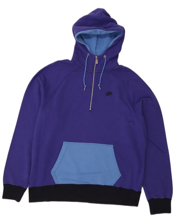 Nike hættetrøje med lynlås til mænd XL Lilla Colourblock Bomuld