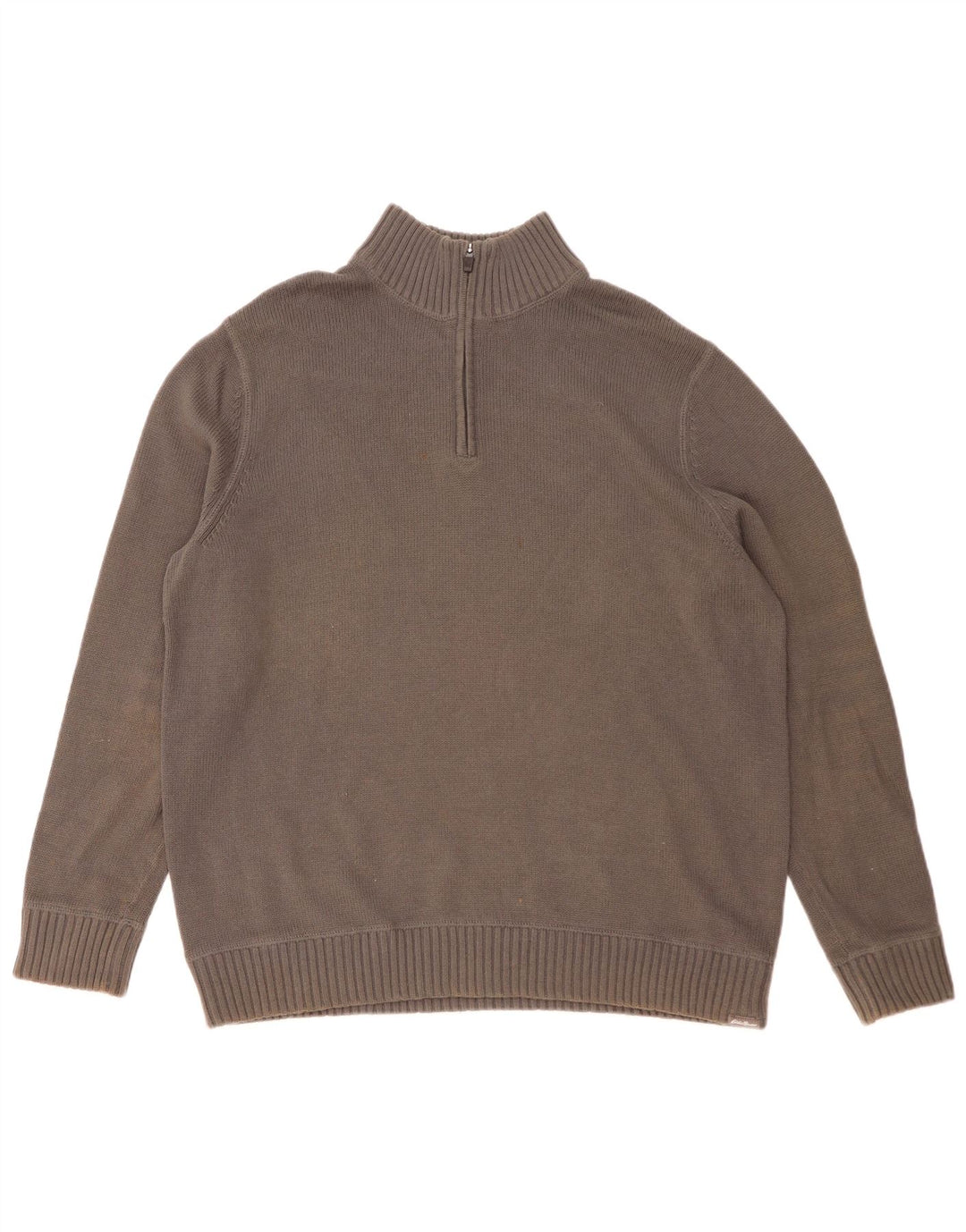 EDDIE BAUER Herre Zip Neck Sweater XL Grå Bomuld