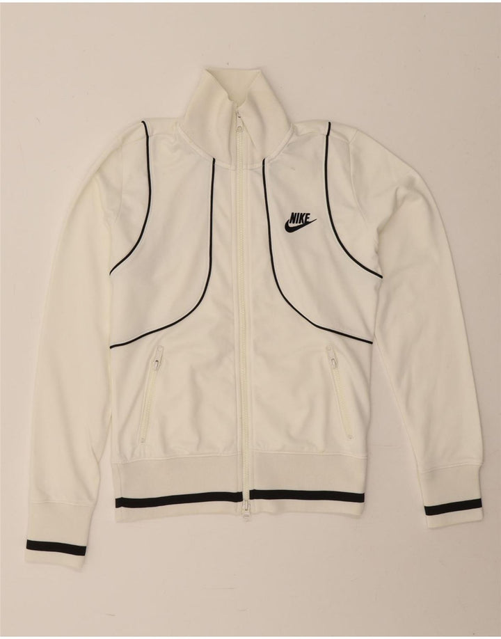 Nike træningsdragt topjakke til kvinder UK 8/10 Lille hvid polyester