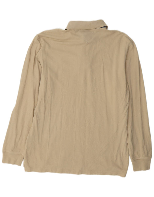Tommy Hilfiger Langærmet herre poloshirt Stor beige bomuld