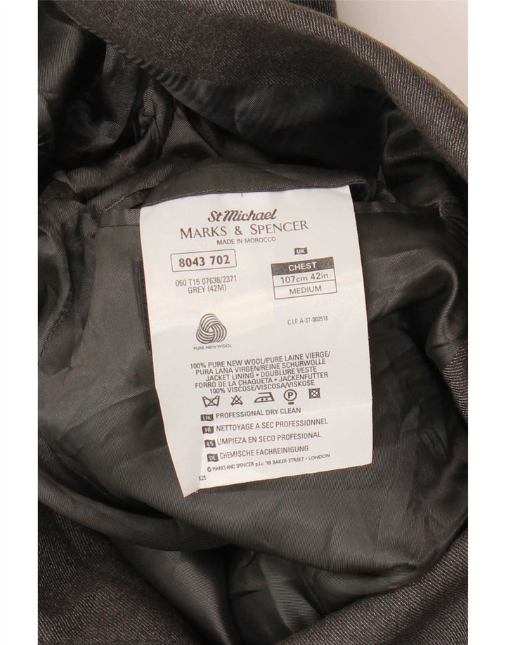 Marks & Spencer Herre 2-knaps blazerjakke UK 42 Large Grey New Wool