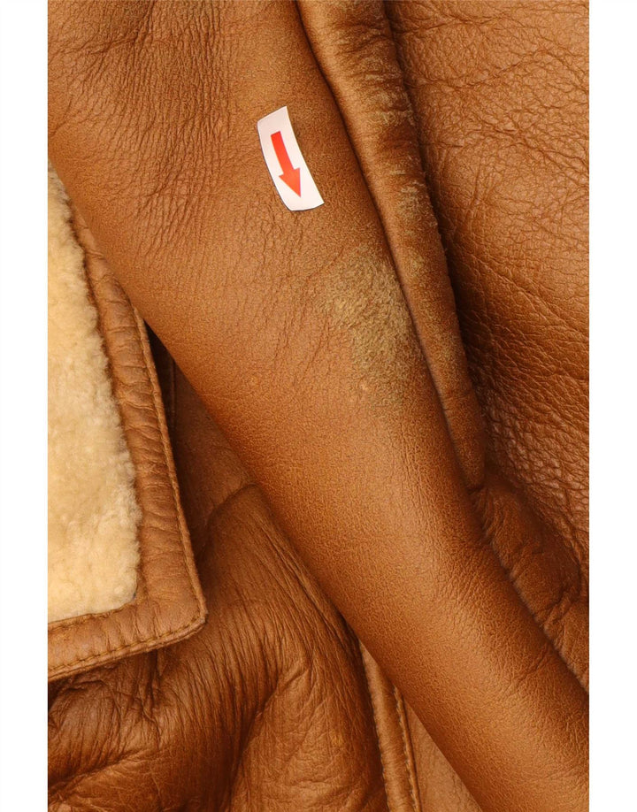 Vintage Herre Shearling Jacket UK 36 Small Beige
