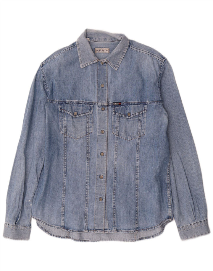 CASUCCI Dame Denim Shirt UK 18 XL Blå Bomuld