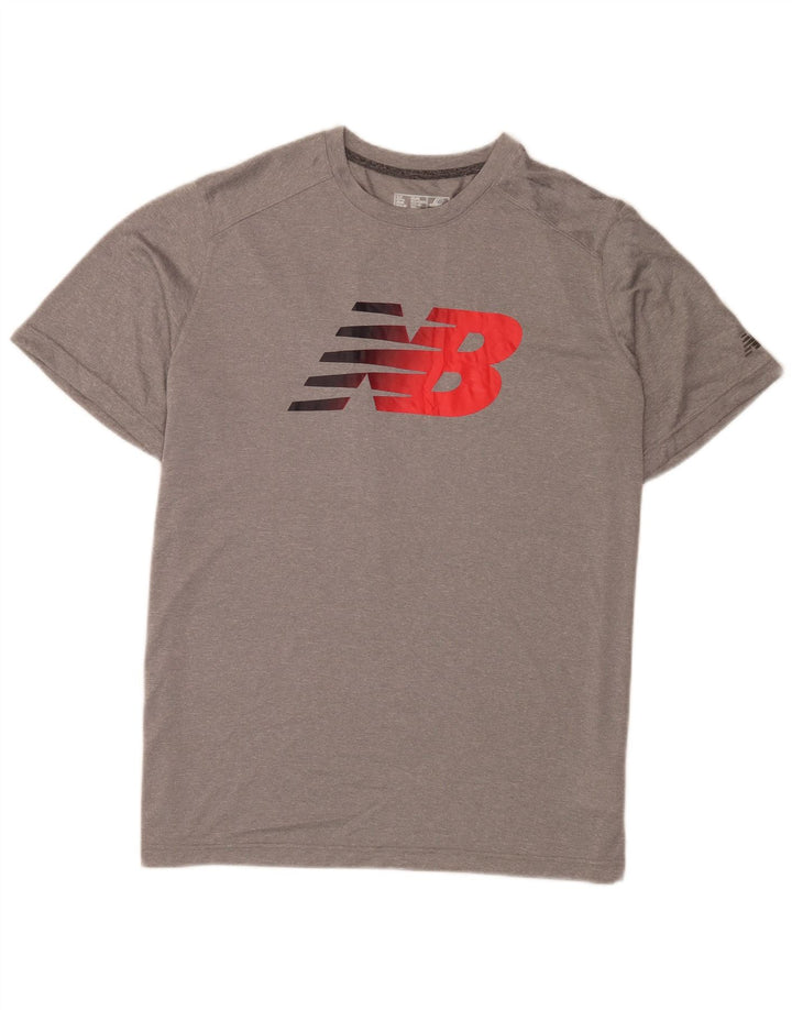 New Balance Herre Grafisk T-Shirt Top XL Grå Polyester