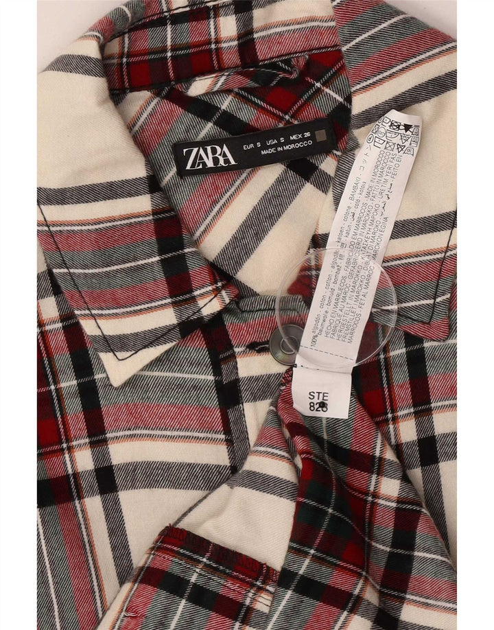 Zara Womens Oversized Utility Jacket UK 10 Small Multicolored Check