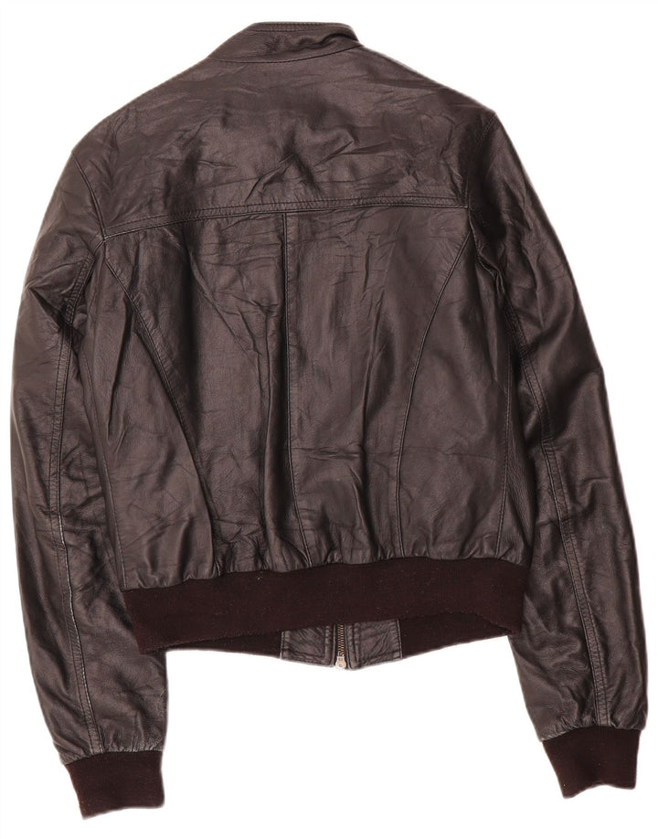 Vintage læderjakke til kvinder UK 12 Medium Black