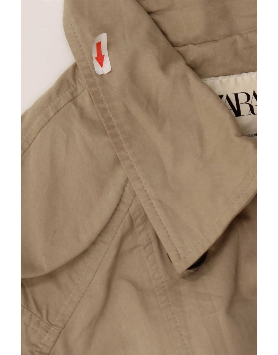 Zara Womens Oversized Trench Coat UK 10 Small Beige Polyester