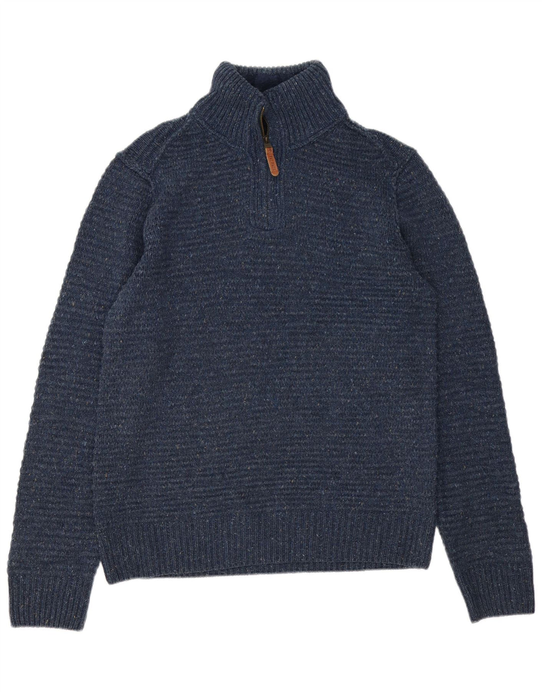 Fat Face Herre Zip Neck Jumper Sweater Medium Blue Akryl