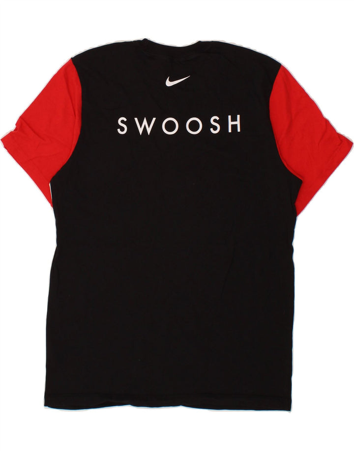 NIKE Grafisk T-shirt top mellem sort farveblok bomuld