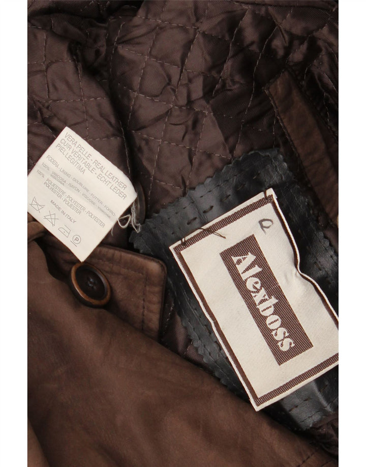 Vintage herre læderjakke UK 42 XL brunt læder