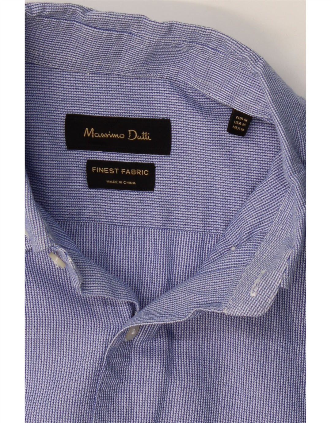 MASSIMO DUTTI Mens Shirt Medium Blue Cotton Vintage Massimo Dutti and Second-Hand Massimo Dutti from Messina Hembry 