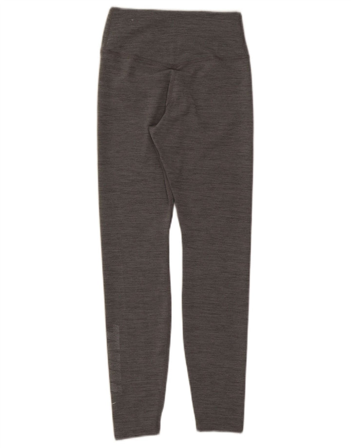 Nike Dame Dri Fit Grafiske Leggings UK 4 XS Grå Flecked Polyester