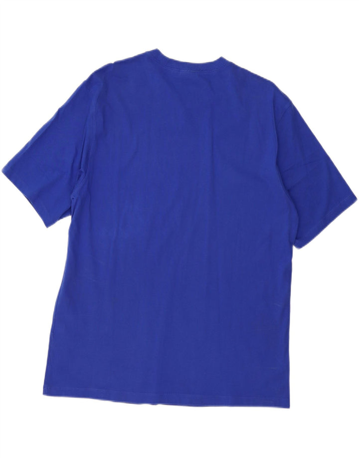 Adidas Dame Oversized T-Shirt Top UK 16 Stor Blå Bomuld