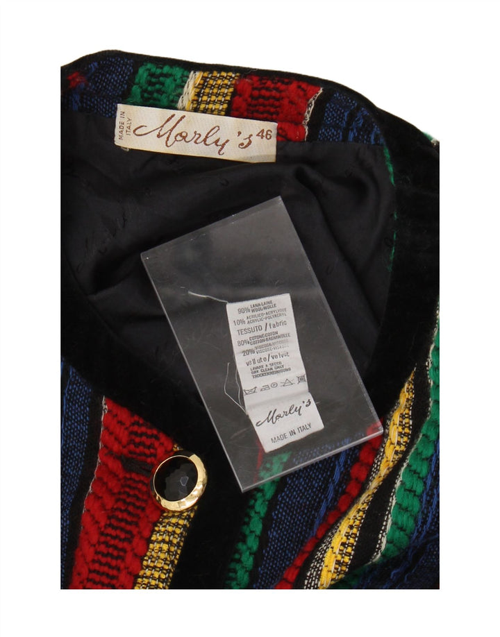 MORLY'S Dame 4-knaps blazerjakke IT 46 Stor flerfarvet stribet