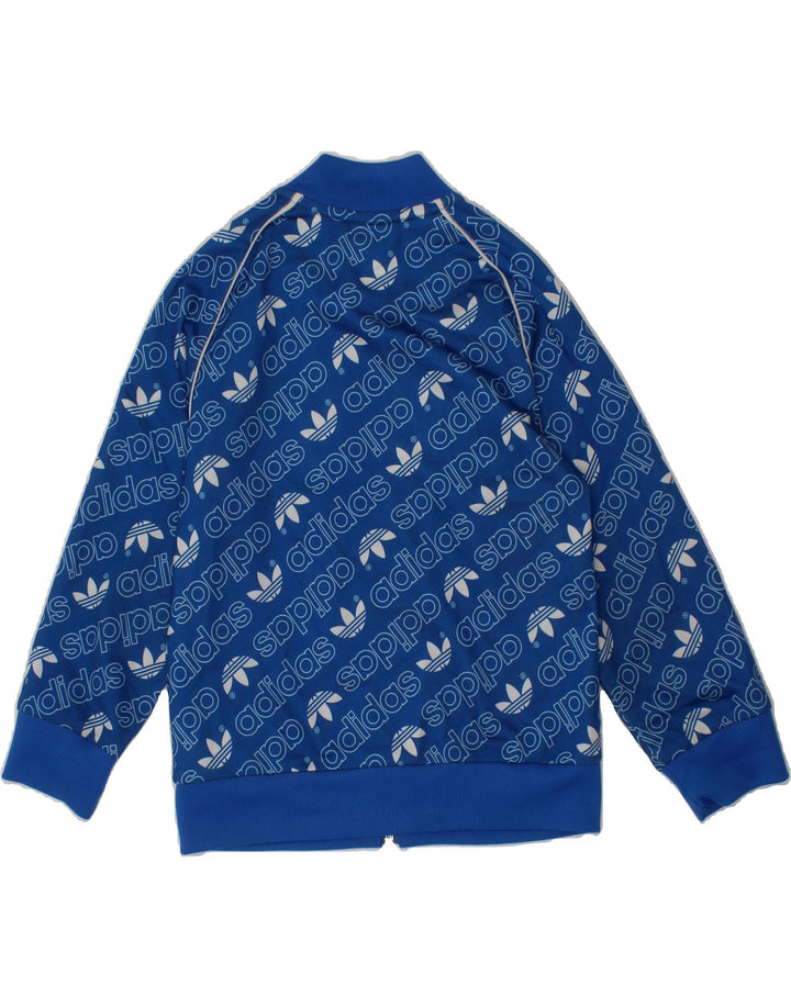 ADIDAS Boys Graphic Tracksuit Top Jacket 3-4 Years Blue Polyester Vintage Adidas and Second-Hand Adidas from Messina Hembry 