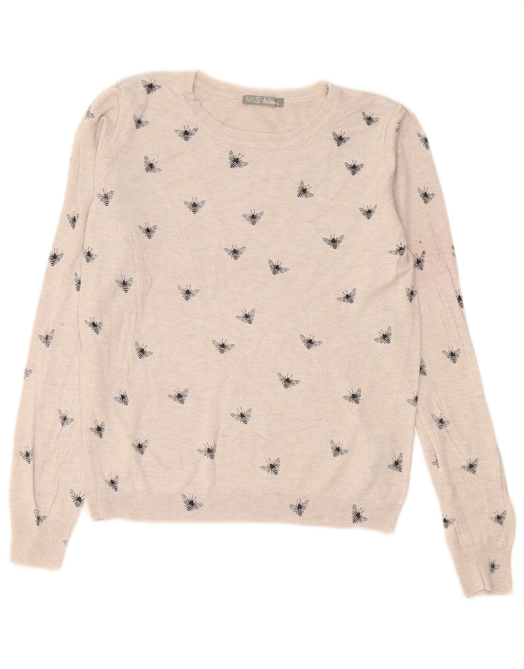 Marks & Spencer Dame Boat Neck Jumper Sweater UK 12 Medium Grey
