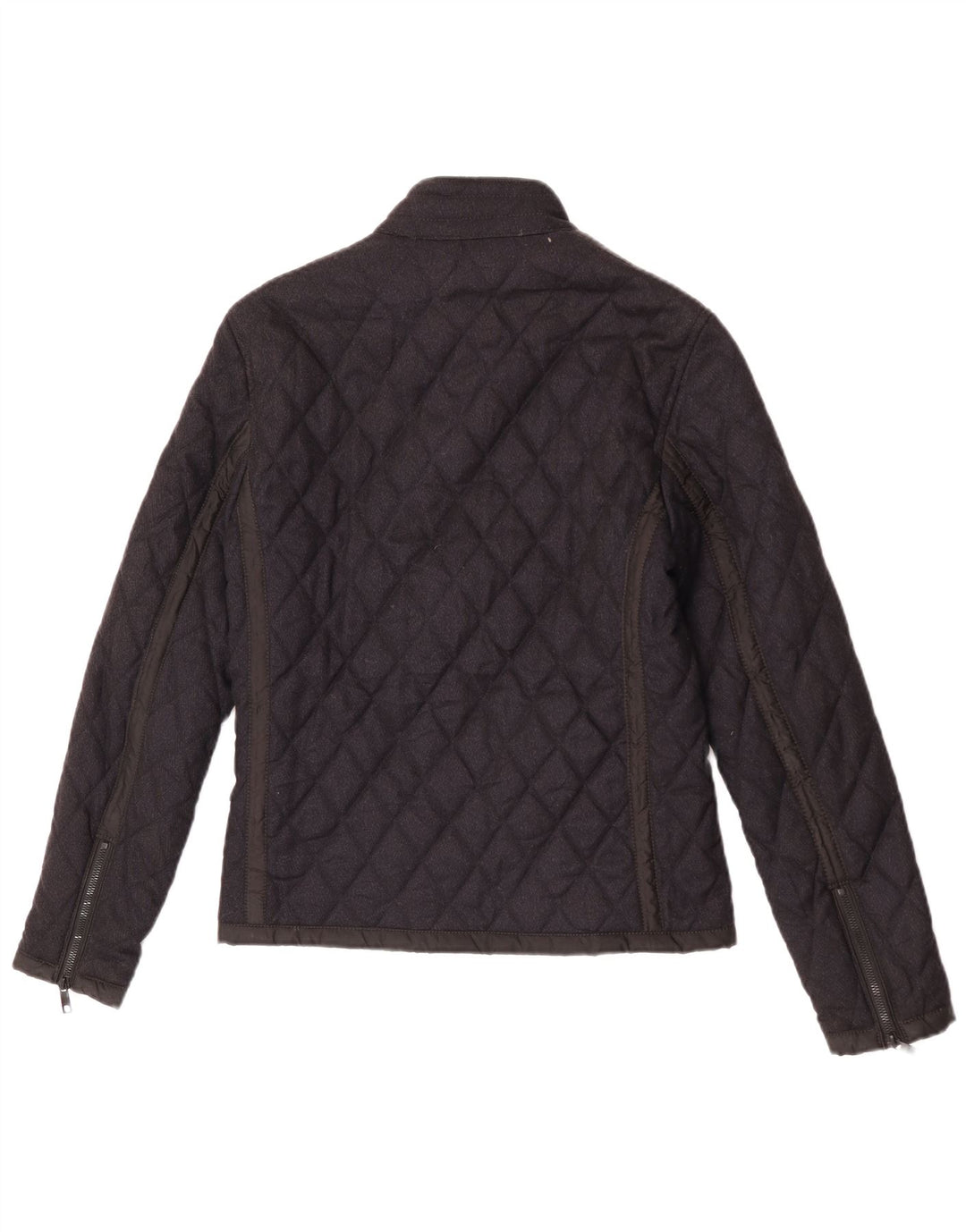 Zara Herre quiltet jakke UK 36 Lille sort polyester