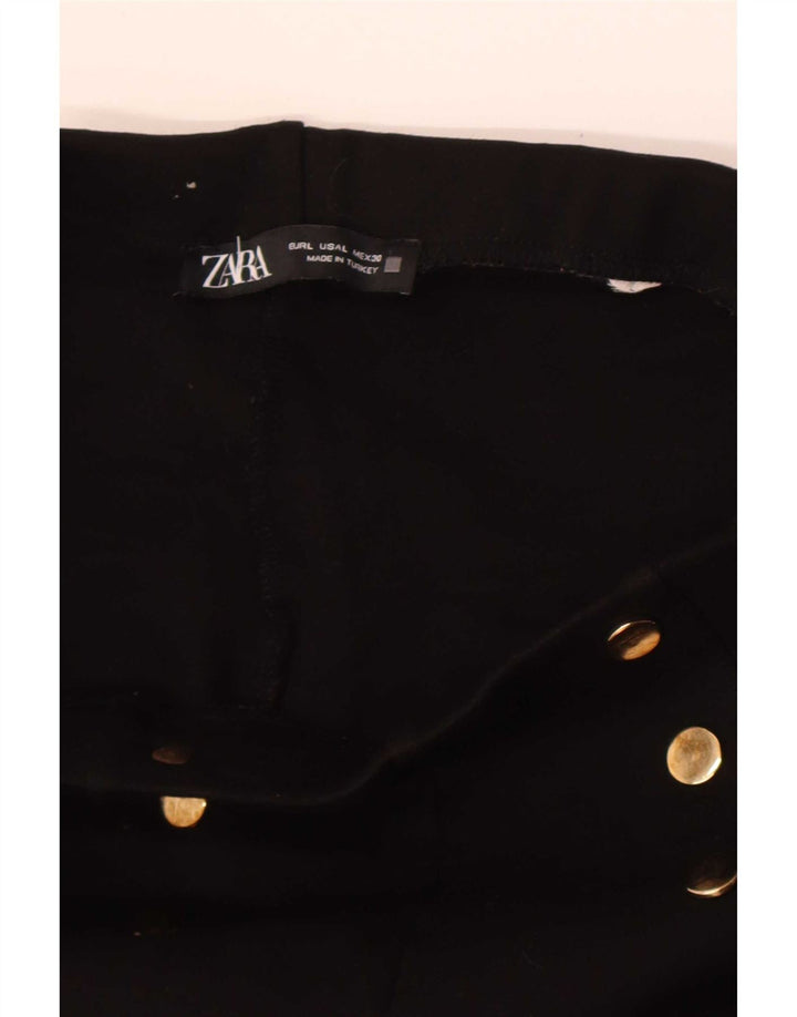 Zara Dame Slim Cropped Bukser Large W30 L24 Sort