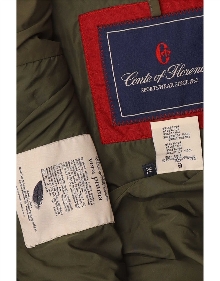 Conte of Florence Herre polstret jakke UK 42 XL Khaki Polyester