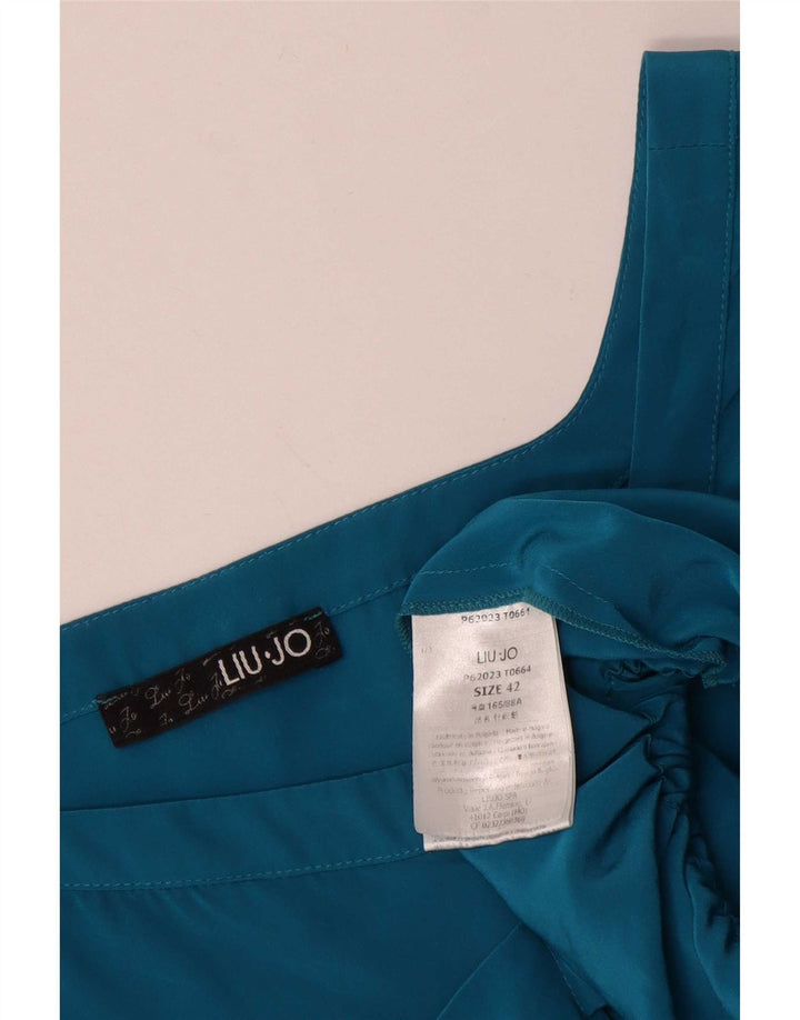 Liu Jo Langærmet Bluse Top IT 42 Medium Blue Polyester