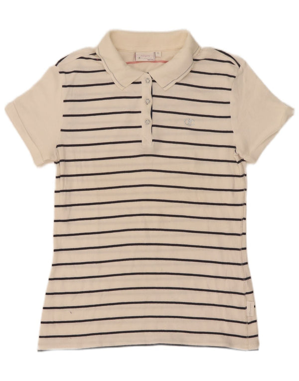 Champion Girls Heritage Fit Polo Shirt 13-14 år XL Hvidstribet