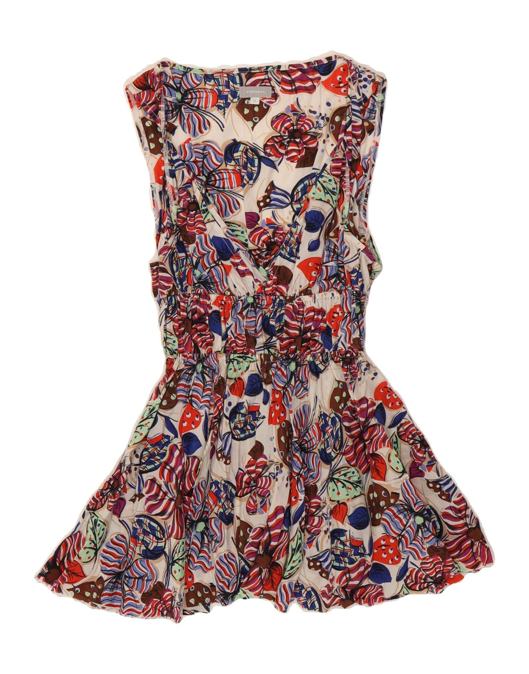 STEFANEL Womens Elastic Tunic Top Size 8 Small Multicoloured Floral Vintage Stefanel and Second-Hand Stefanel from Messina Hembry 