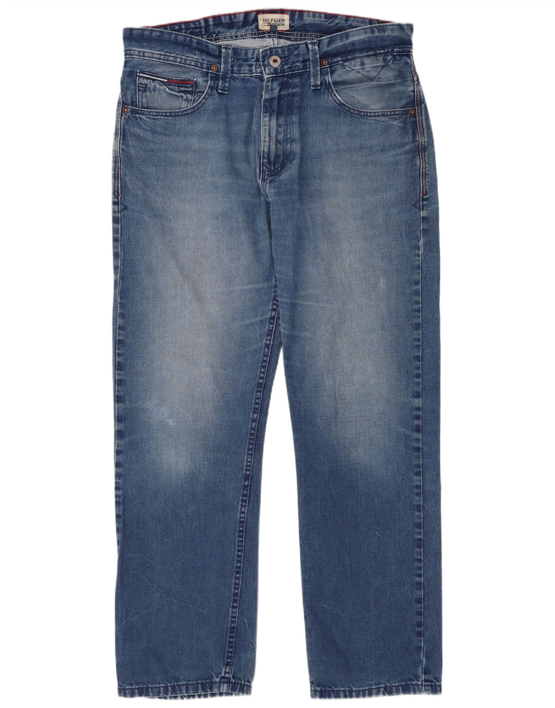 Tommy Hilfiger Herre Straight Jeans W32 L30 Blå Bomuld