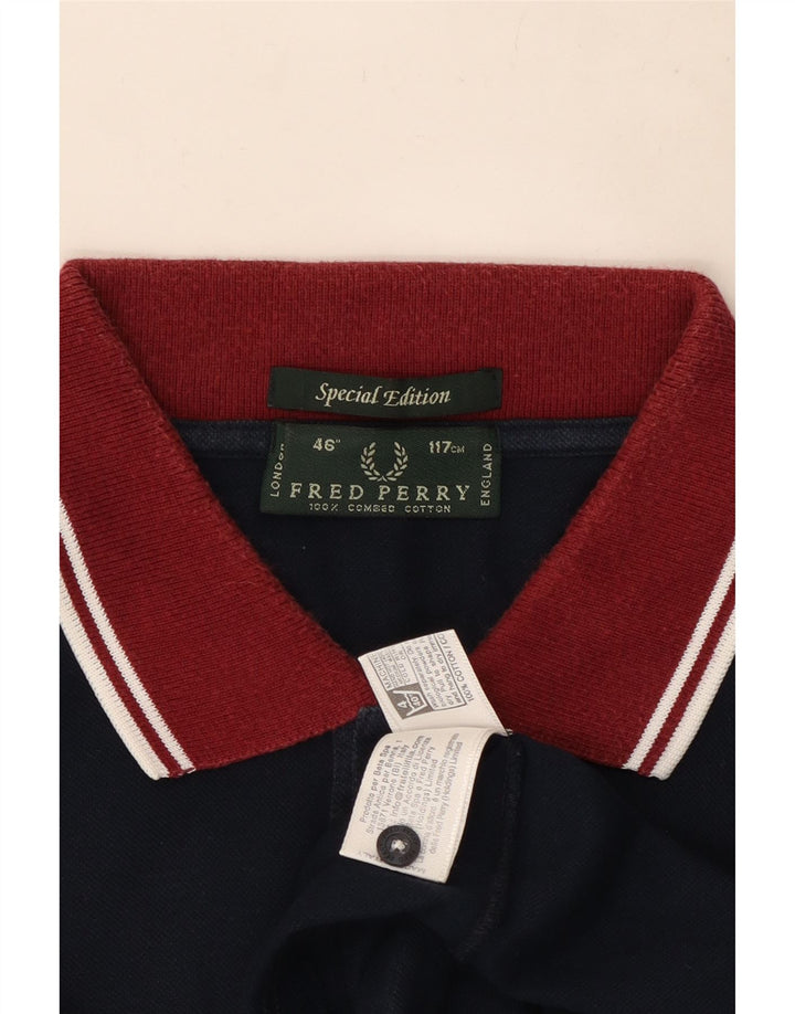 Fred Perry Herre Rugby Polo Shirt Stor marineblå bomuld