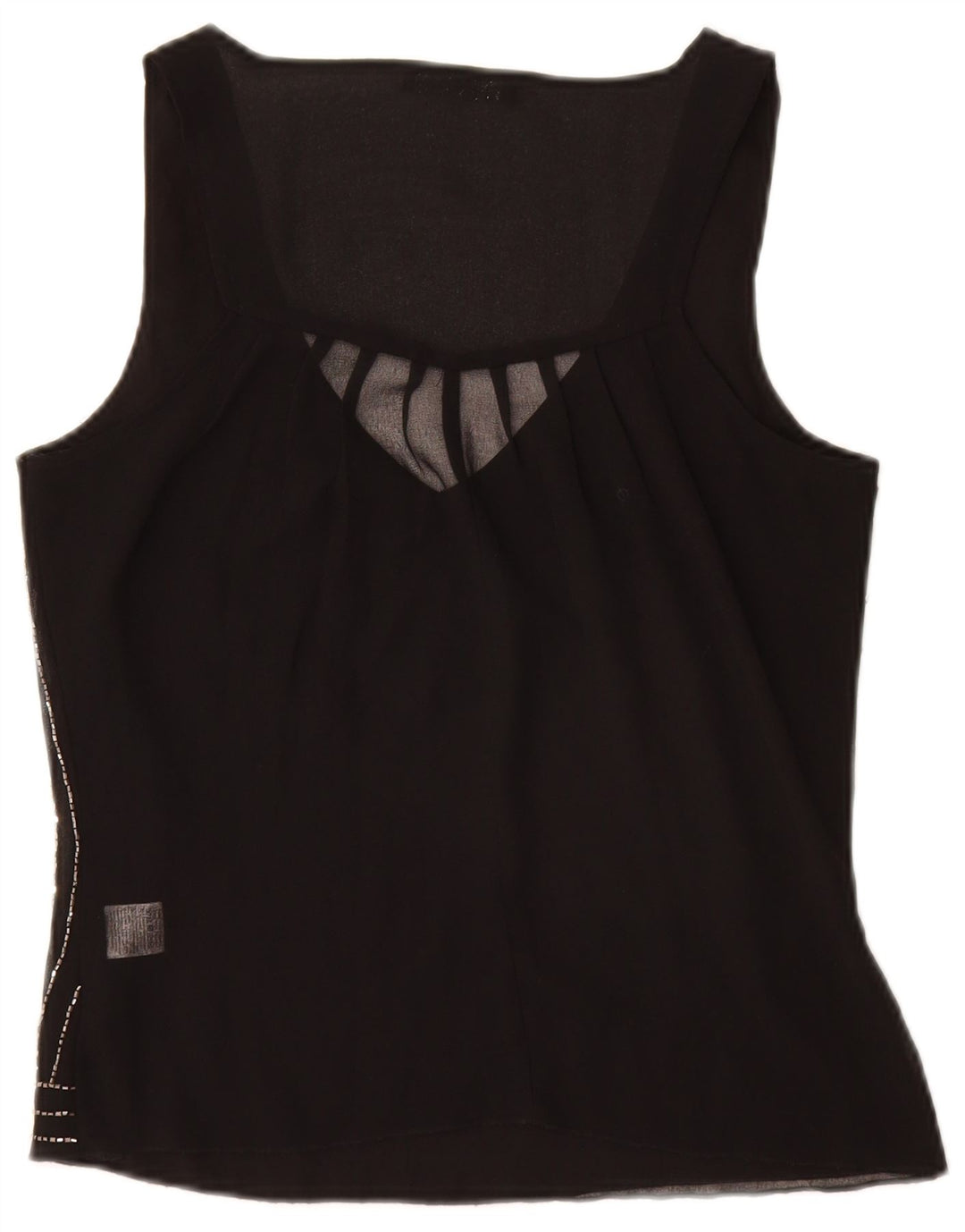 JANE NORMAN Dame ærmeløs bluse Top UK 8 Lille sort stribet