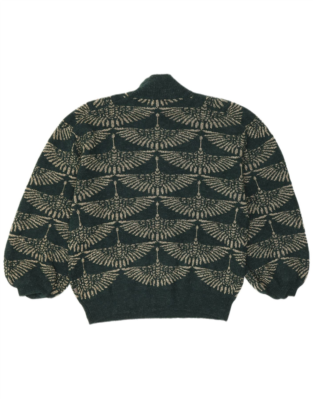 Vintage Dame Turtle Neck Jumper Sweater UK 14 Medium Green