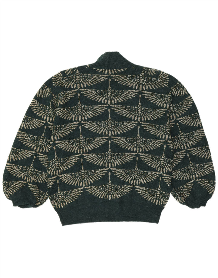 Vintage Dame Turtle Neck Jumper Sweater UK 14 Medium Green