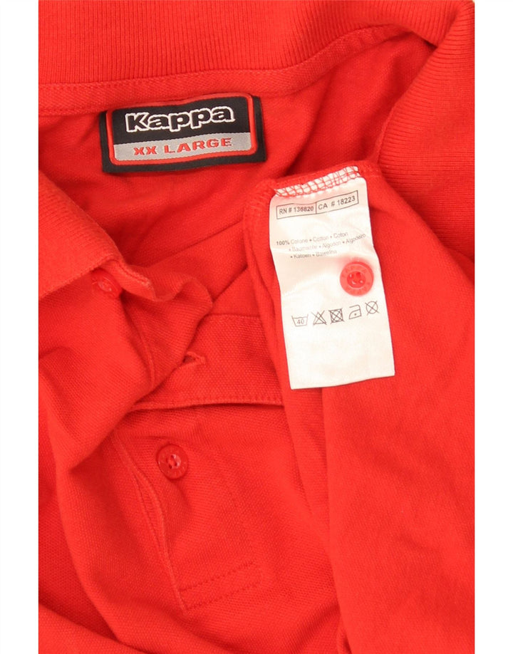KAPPA herre poloshirt 2XL rød bomuld