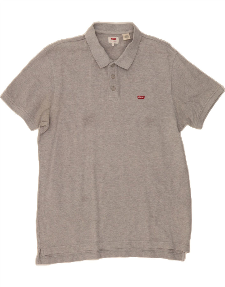 LEVI'S Mens Polo Shirt Large Grey Cotton Vintage Levi's and Second-Hand Levi's from Messina Hembry 