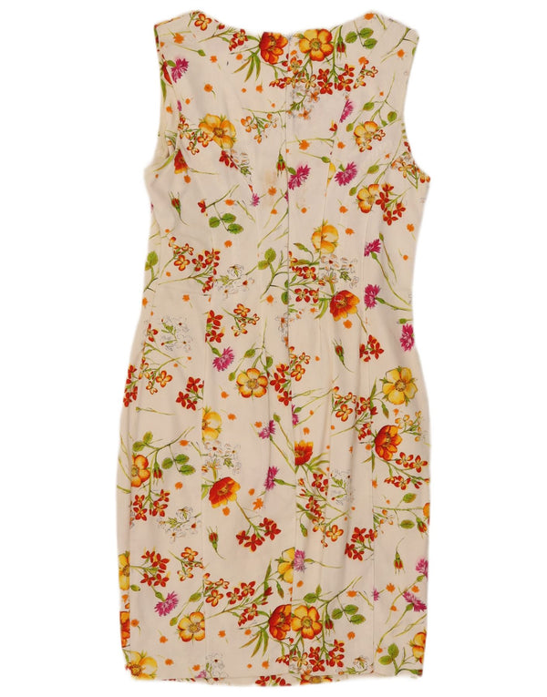 Dolce & Gabbana Dame Ærmeløs Skede Kjole UK 8 Small White Floral