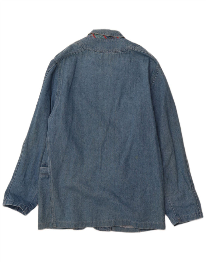 POP 84 Herre 2 knap Denim Blazer Jacket UK 38 Medium Blue Bomuld