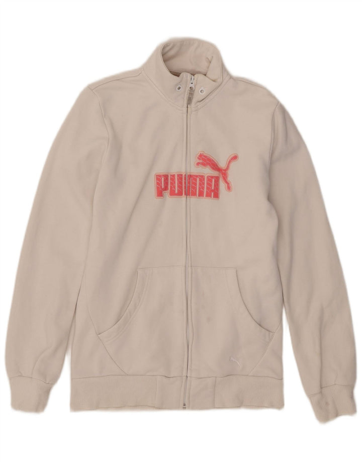 Puma Grafisk træningsdragt topjakke til kvinder UK 12 Medium hvid bomuld