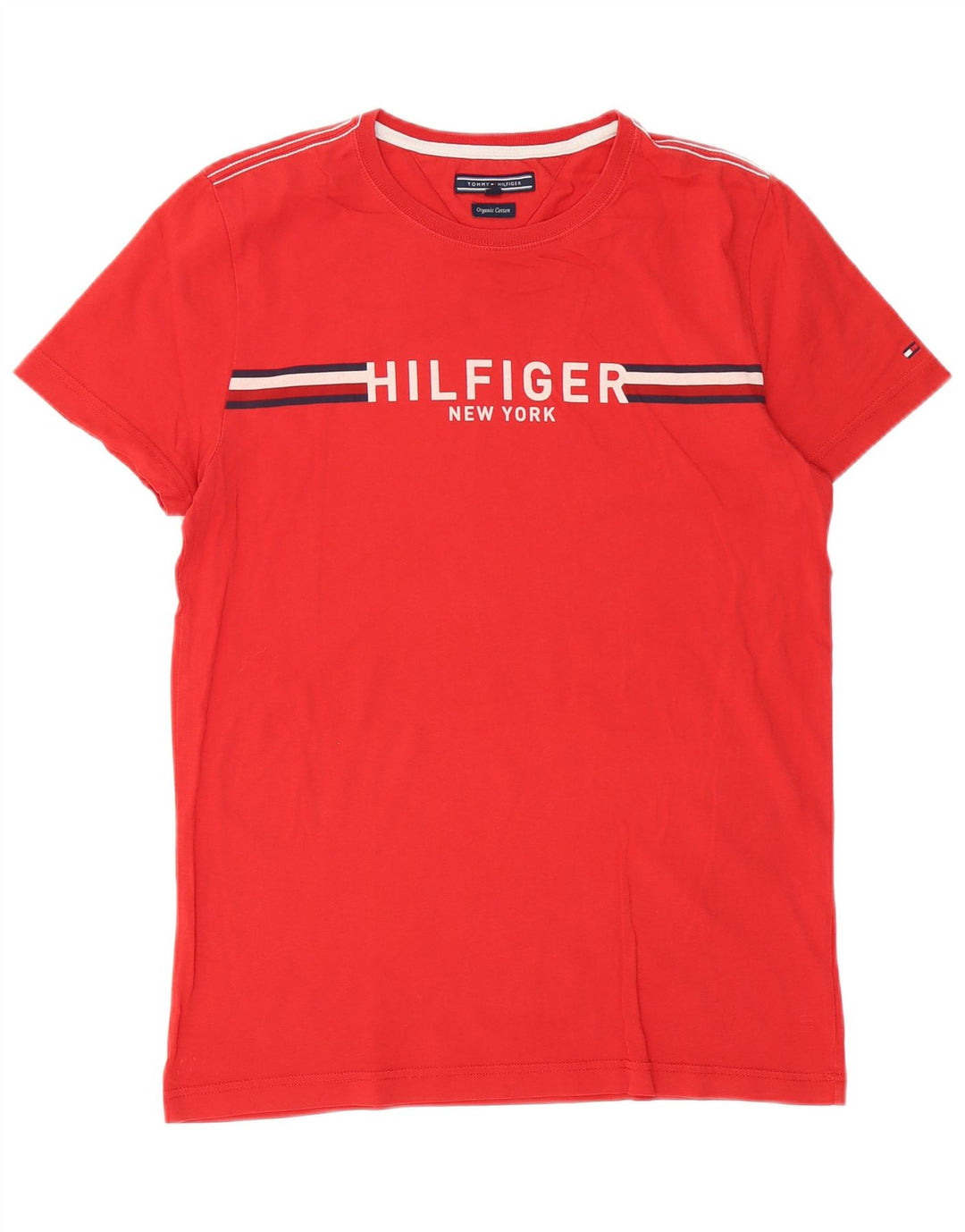 Tommy Hilfiger Herre grafisk T-shirt Top Medium Rød Bomuld