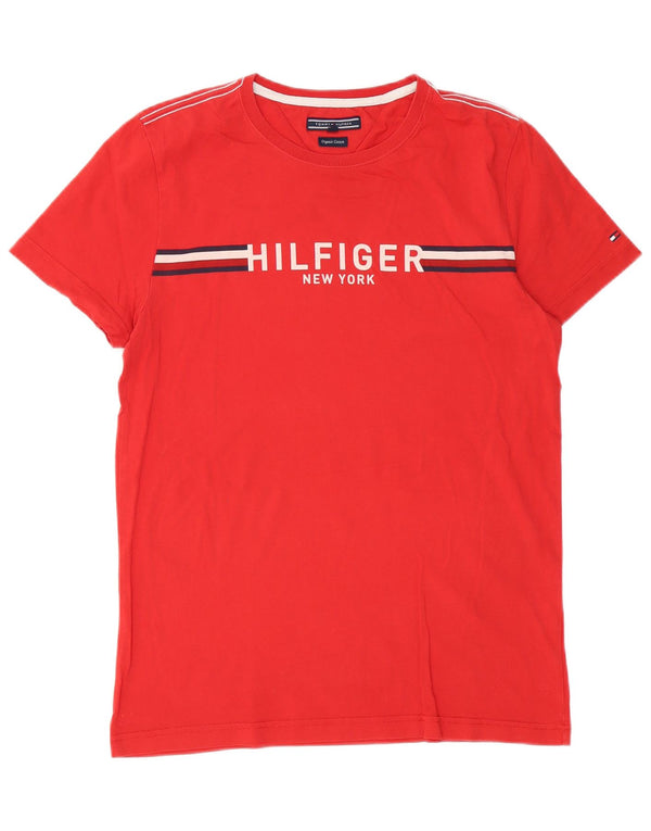 Tommy Hilfiger Herre grafisk T-shirt Top Medium Rød Bomuld