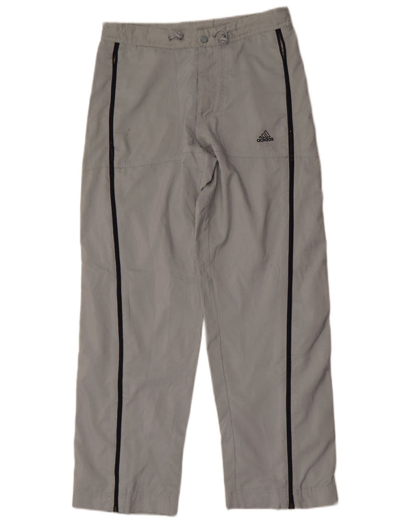 Adidas drenge lige chinobukser 13-14 år W30 L30 Grå polyester