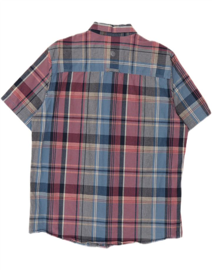 FAT FACE Mens Classic Fit Short Sleeve Shirt Large Multicoloured Check