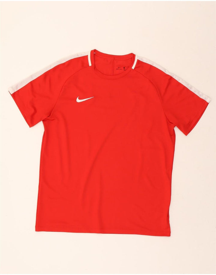 NIKE Mens Dri Fit T-Shirt Top XL Red Colourblock Polyester Vintage Nike and Second-Hand Nike from Messina Hembry 
